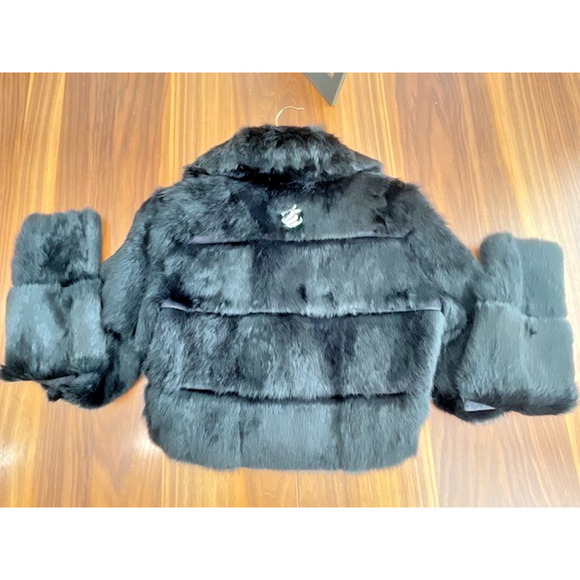 RARE Vintage Y2K Rocawear Rabbit Fur Jacket Coat Authentic Small Rhinestone Zip - Picture 6 of 16